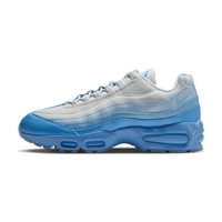 Nike Air Max 95 Premium Big Bubble Blue Tint zijaanzicht, grijs en blauw kleurvlak met kenmerkende Air Max zool