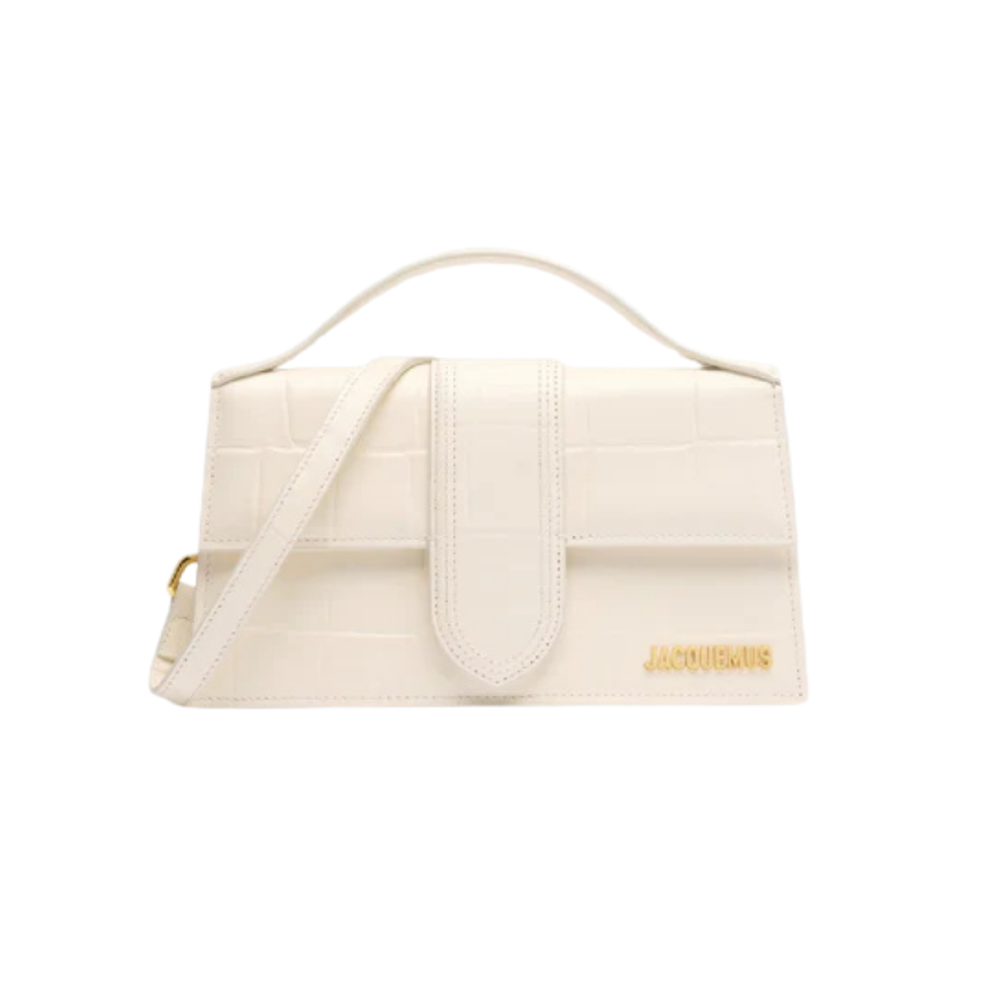 Jacquemus Le Grand Bambino Croco Light Ivory