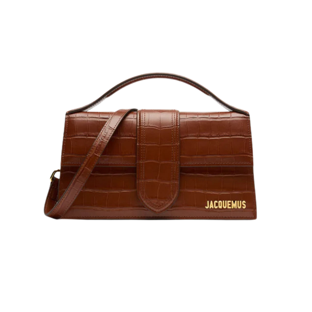 Jacquemus Le Grand Bambino Croco brown