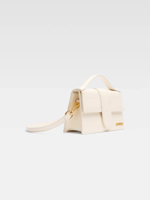 Jacquemus Le Grand Bambino Croco Light Ivory