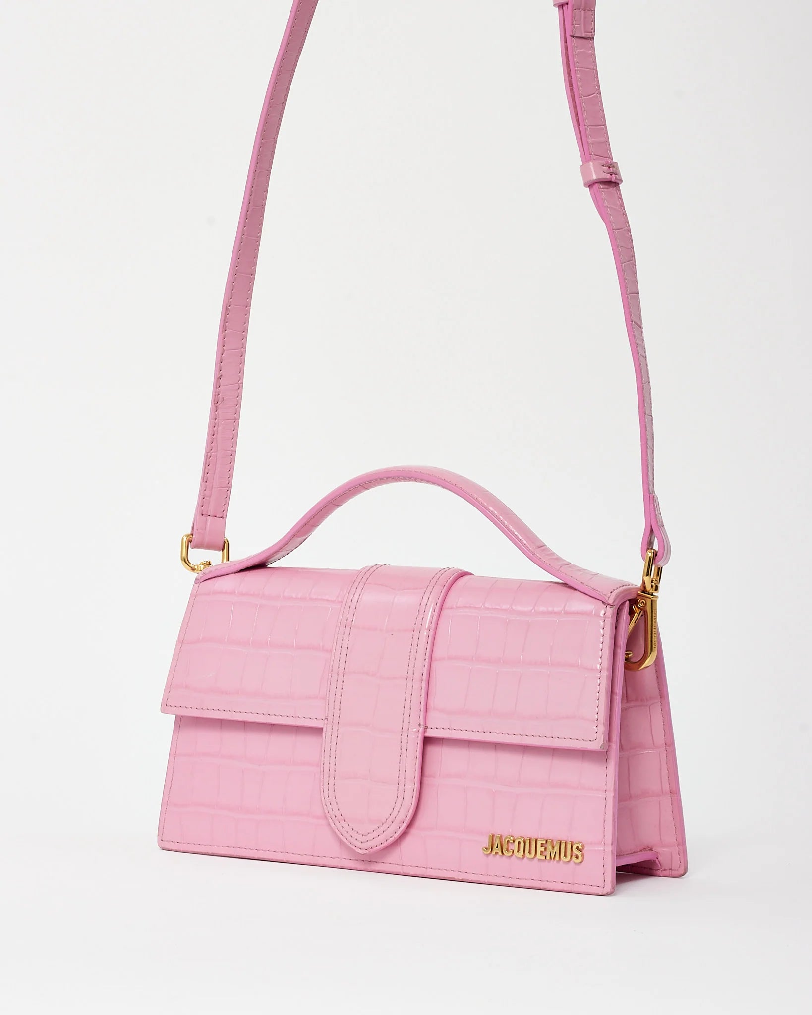 Jacquemus Le Grand Bambino Croco Pink