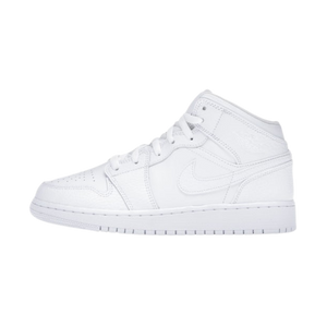 Air Jordan 1 Mid Triple White Tumbled Leather