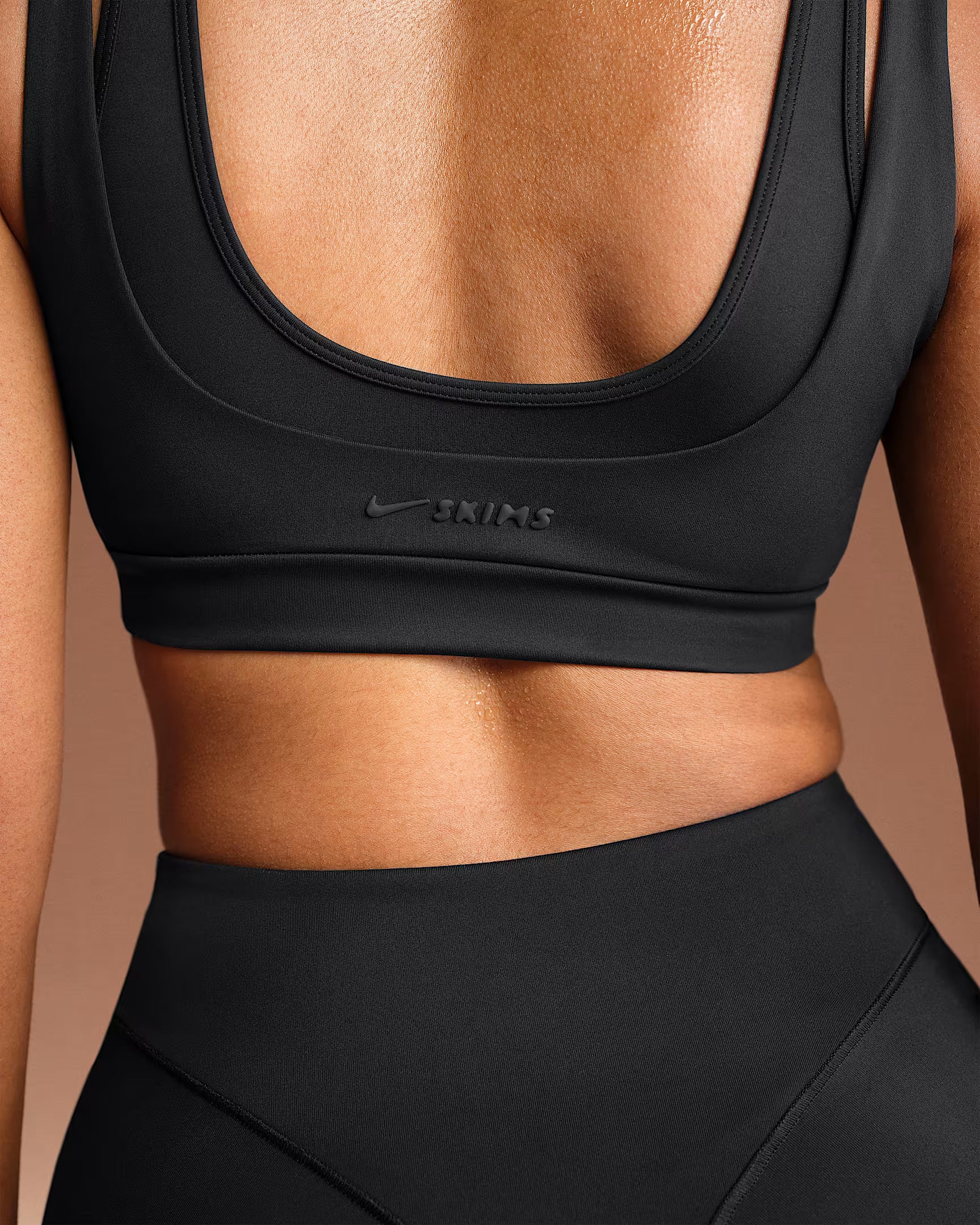 Nike x SKIMS Women's Matte Double Strap Scoop Bra Obsidian