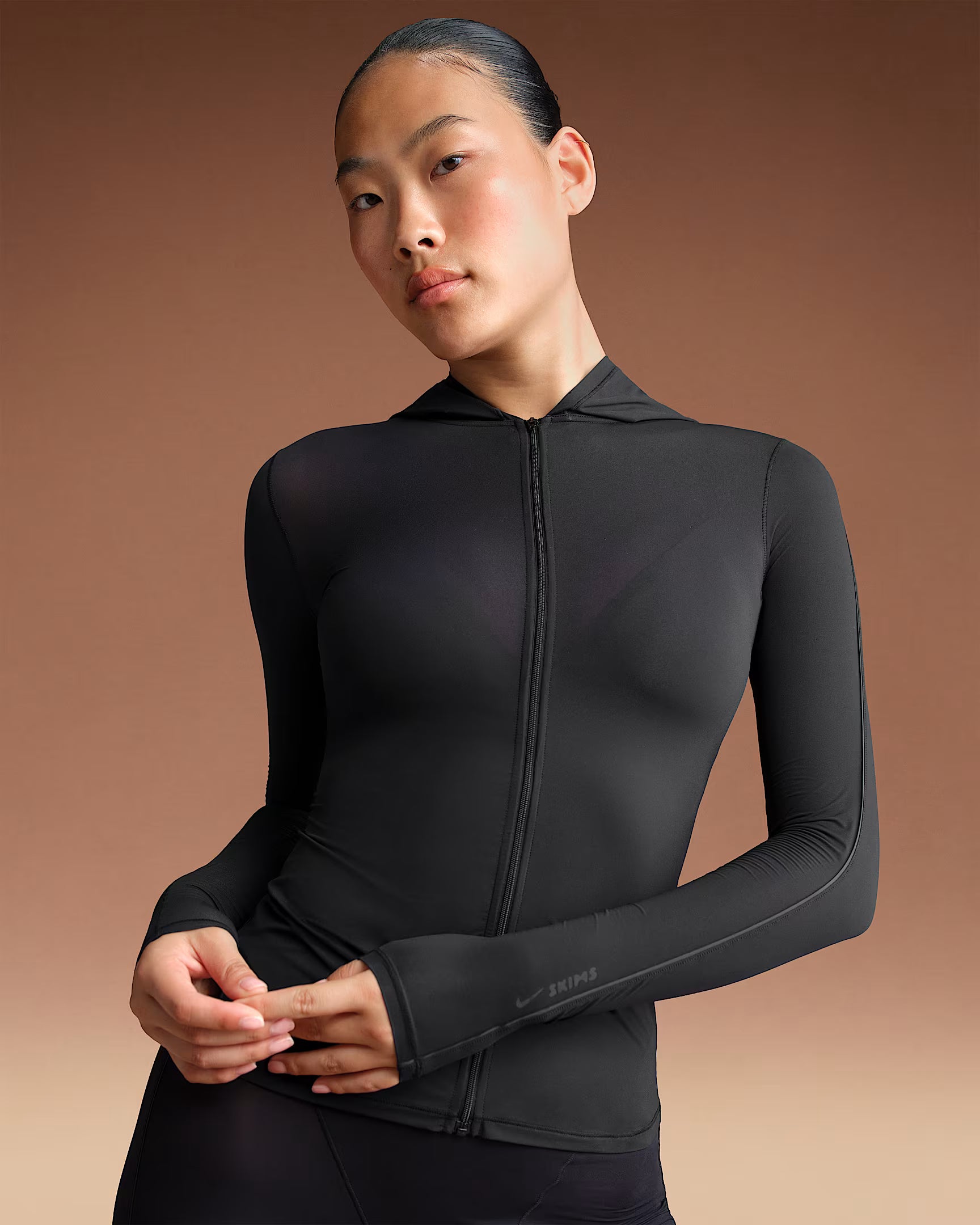 Nike x SKIMS Women's Weightless Layers Zip Up Hoodie Obsidian