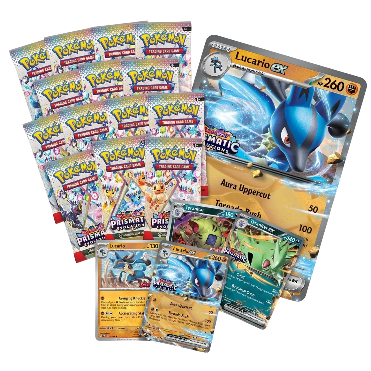 Pokémon Prismatic Evolutions Lucario ex & Tyranitar ex Premium Collection