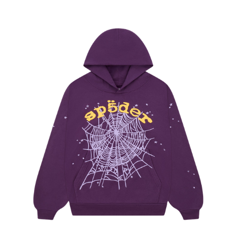 Sp5der OG Web V2 Star Hoodie Purple