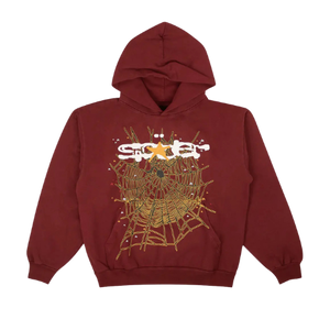 Sp5der Logo Hoodie Maroon