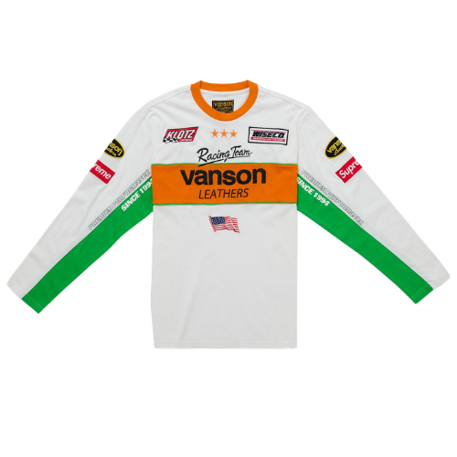 Supreme Vanson Leathers L/S Top White