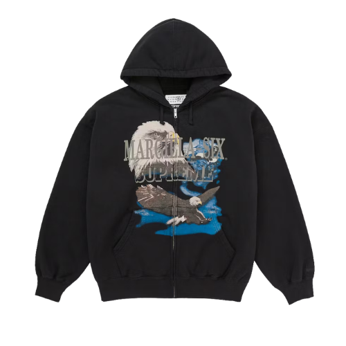 Supreme MM6 Maison Margiela Eagle Zip Up Hooded Sweatshirt
Black 