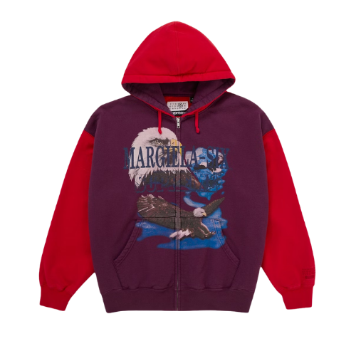 Supreme MM6 Maison Margiela Eagle Zip Up Hooded Sweatshirt
Red