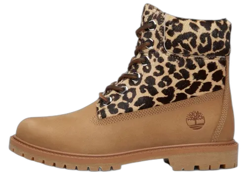 Timberland 6" Premium Boot Leopard Print Beige Nubuck