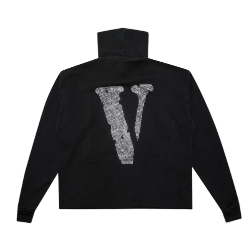 Vlone Friends Rhinestone Hooded Sweatshirt Black | SneakerAsk