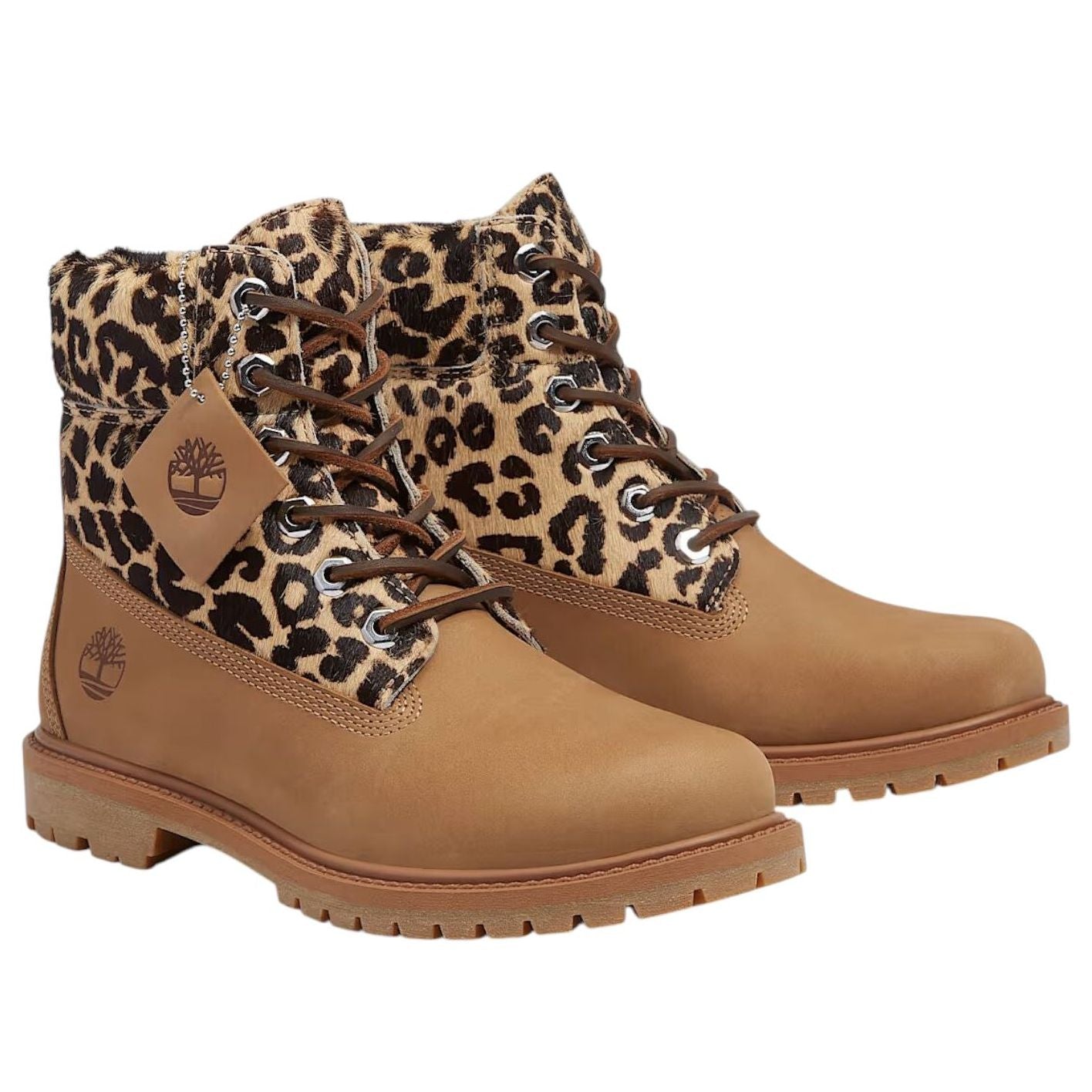Timberland 6" Premium Boot Leopard Print Beige Nubuck