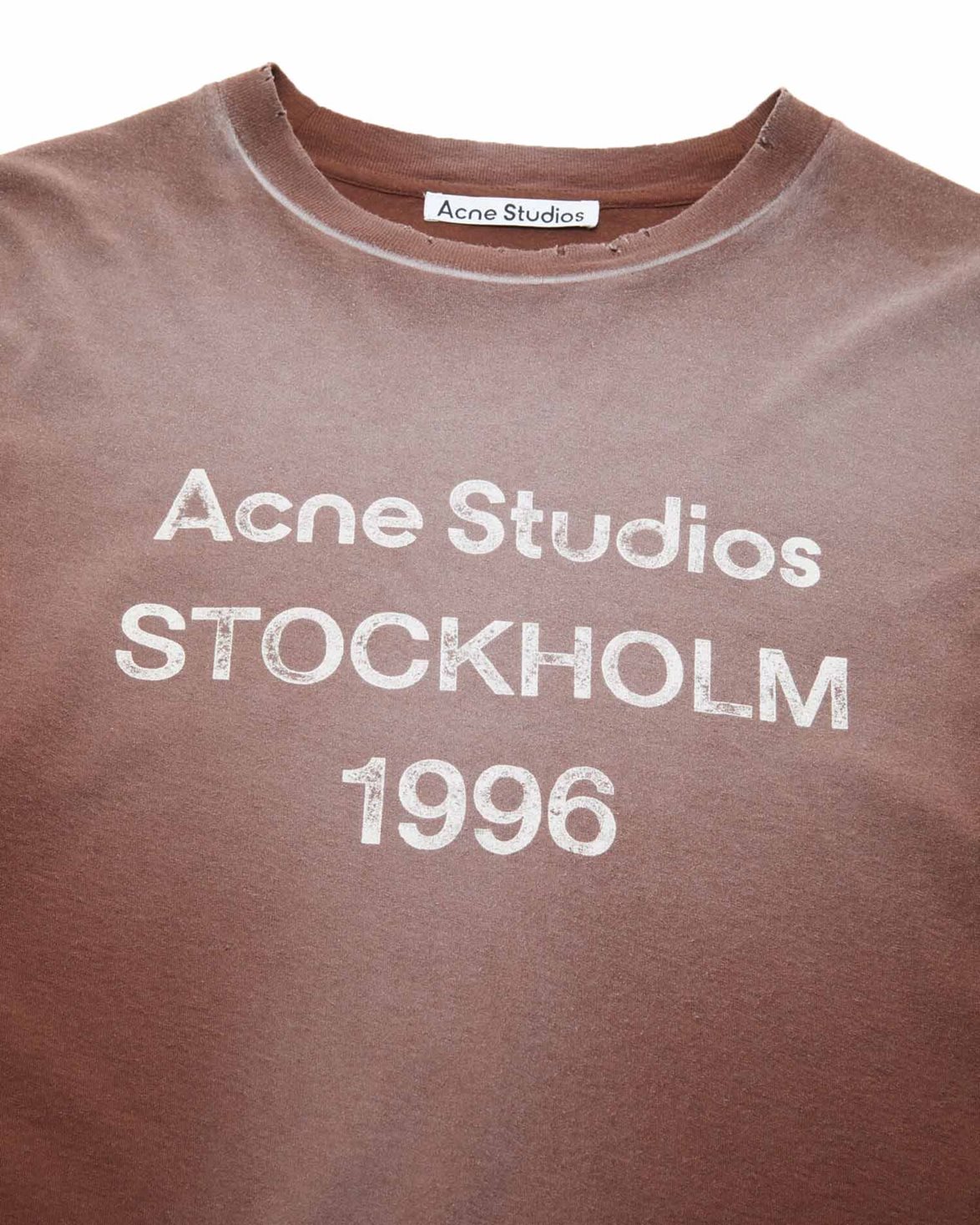 Acne Studios Sprayed Logo Tee Chocolate Brown