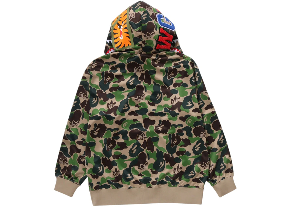 adidas x BAPE Relaxed Fit Track Camo Shark Full Zip Hoodie Green