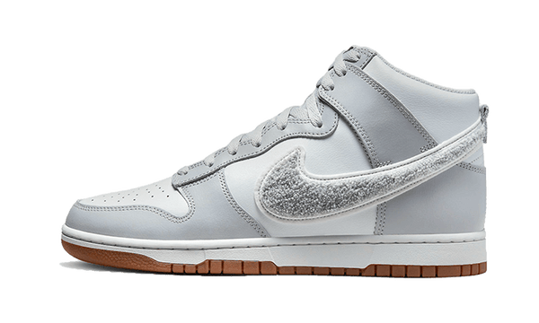 Dunk High Retro Chenille Swoosh White Grey - DR8805-003