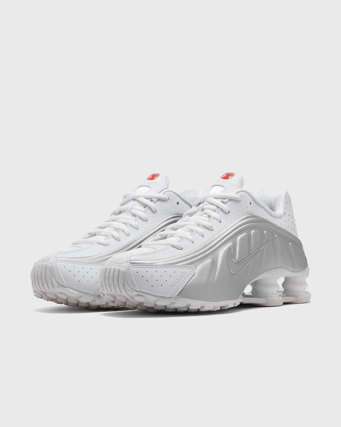 Nike Shox R4 White Bright Crimson Metallic Silver
