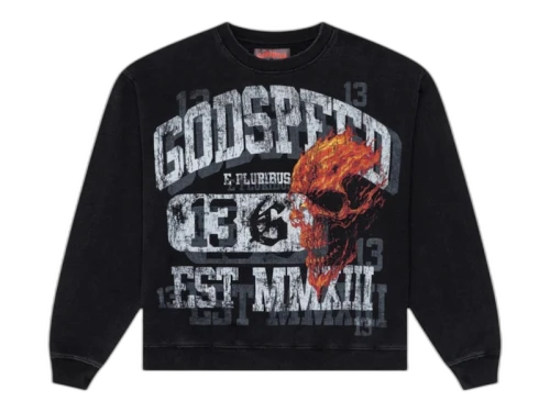 Godspeed Seeing Double Crewneck Sweatshirt Black