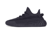 Adidas Yeezy Boost 350 Onyx zijaanzicht, volledig zwarte knit-upper met geribde zool